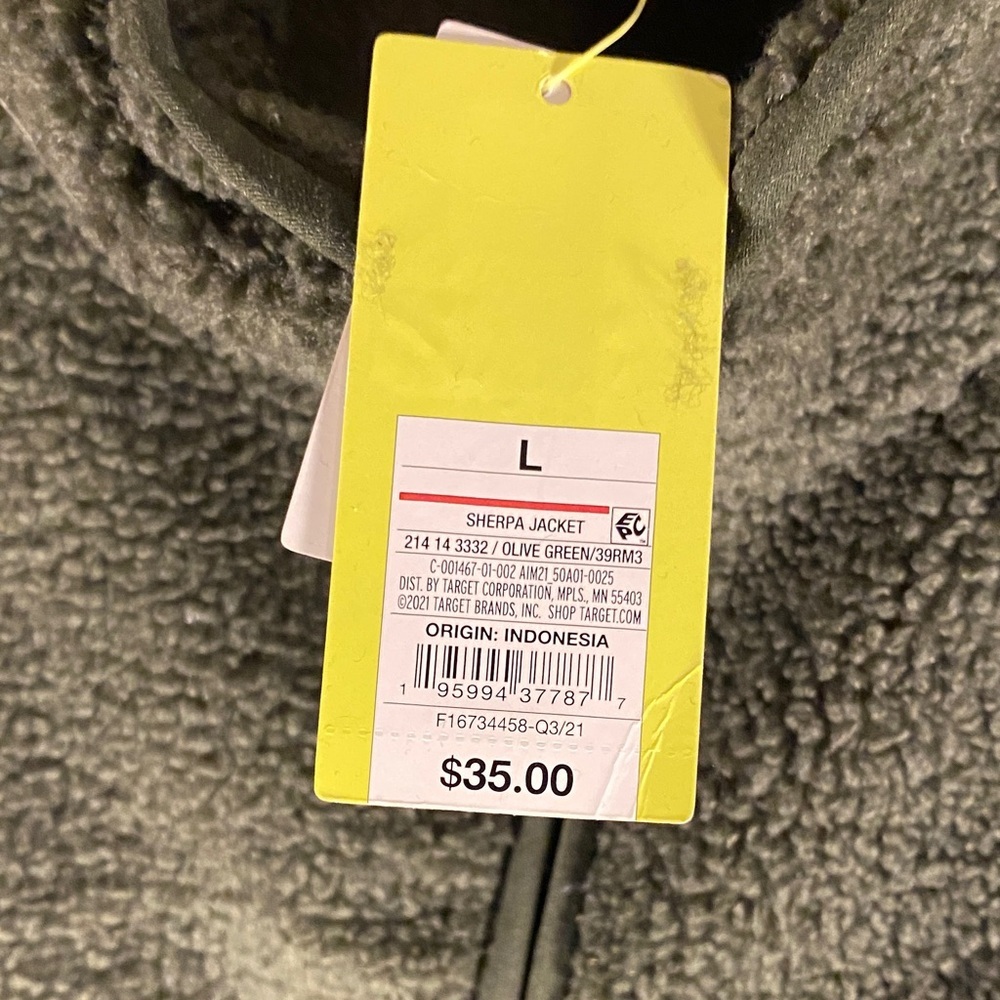 Women's Sherpa Cropped Jacket in Olive Green - Picture 3 of 7